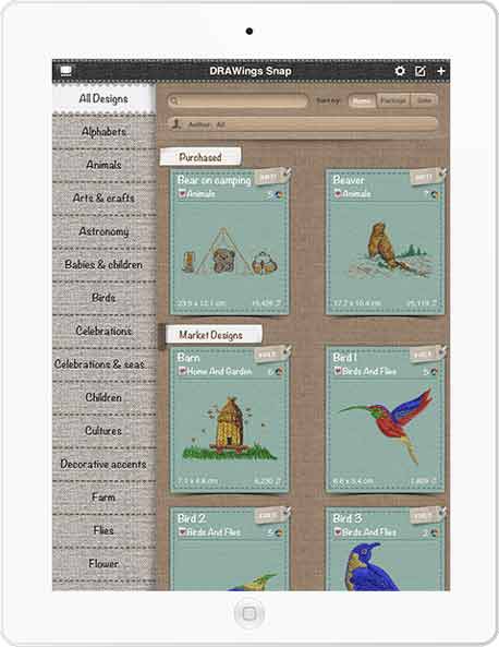 DRAWings SNAP free machine embroidery software for iPad and iPhone