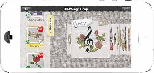 Drawings Snap free embroidery software for iPhone