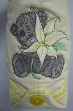 Towel with Teddy Bear embroidery design