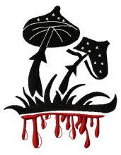 Bloody mushrooms embroidery design