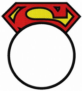 Superman round monogram embroidery design