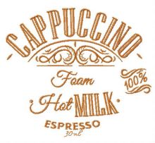 Cappuccino word embroidery design