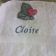Bath towel embroidered with teddy beart with heart