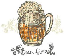 Beer time embroidery design