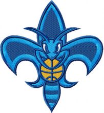 New Orleans Hornet mascot logo embroidery design
