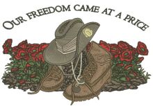 Our freedom came at a price 2 embroidery design