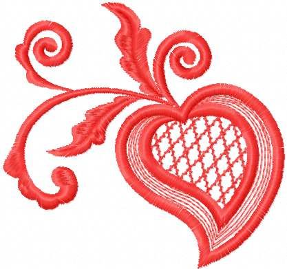 red flower decoration free embroidery design