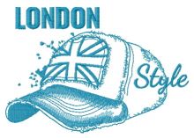 London style: cap sketch embroidery design