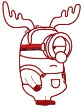 Minion in deer costume 2 embroidery design