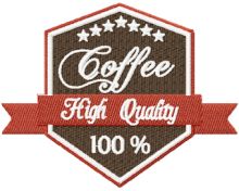 Coffee Label High Quality embroidery design