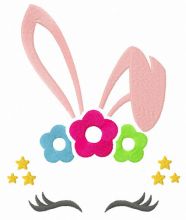 Bunny mask embroidery design