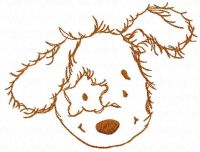 Funny dog muzzle free embroidery design