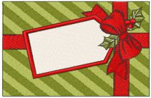 Christmas box with label embroidery design