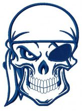 Angry pirate's skull 4 embroidery design