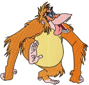 King Louie Monkey embroidery design