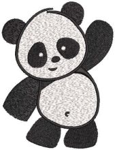 Dancing little panda embroidery design