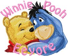 Eeyore and Winnie Pooh 3 embroidery design