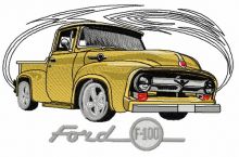 Ford F-100 car embroidery design
