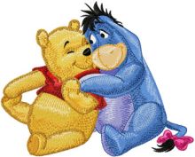 Eeyore and Winnie Pooh - friends embroidery design