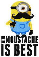 Minion with moustache is best embroidery design
