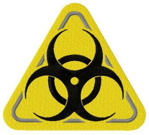 Biohazard road symbol 2 embroidery design