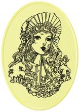 Beautiful girl embroidery design
