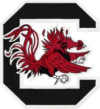 Gamecock and Block C Logo embroidery design