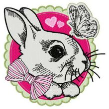White bunny 2 embroidery design