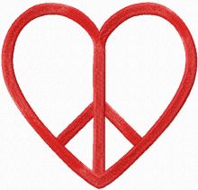 Heart Peace embroidery design