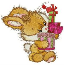 Bunny's best birthday embroidery design