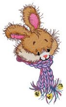 Bunny's scarf in Christmas style embroidery design