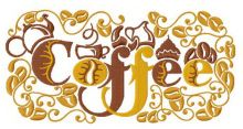 Coffee 3 embroidery design