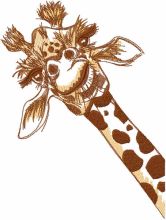 Curious giraffe embroidery design