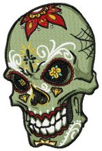 Tattooed scull embroidery design