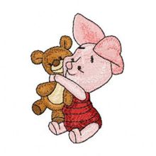 Baby Piglet with toy embroidery design