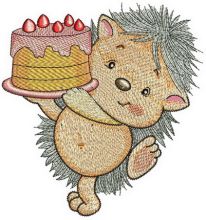 Hedgehog's birthday embroidery design