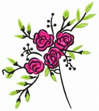 Tiny rose flowers embroidery design
