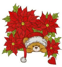 Among Christmas stars embroidery design