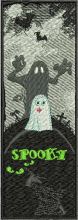 Spooky bookmark embroidery design