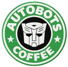 Autobots coffee embroidery design