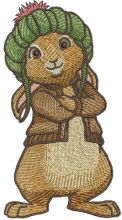 Stylish bunny embroidery design