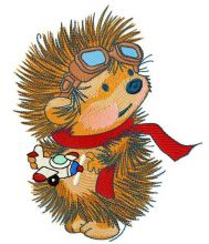 Hedgehog pilot 2 embroidery design