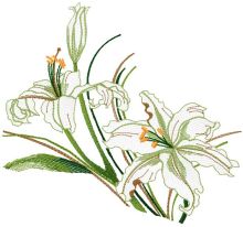 Bouquet lily embroidery design