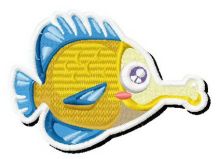 Yellow fish embroidery design