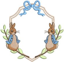 Peter rabbit frame embroidery design