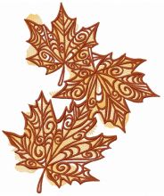Maple leaves embroidery design