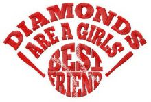 Diamonds are girl's best friend embroidery design
