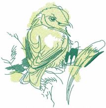 Watercolor sparrow embroidery design