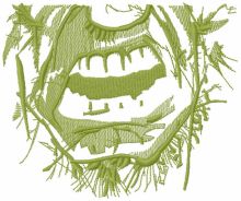 Incredible hulk face mask one color embroidery design