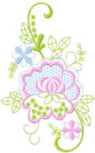 Swirl Flower embroidery design